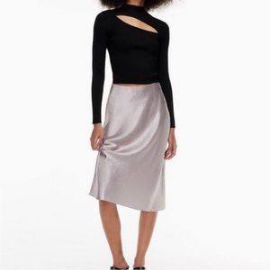 Aritzia Babatan Slip Skirt MIDI in Munro Mauve